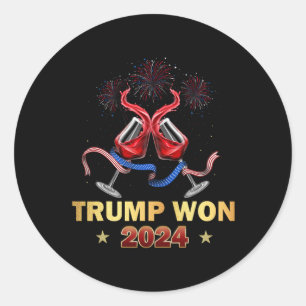 Donald Trump gewinnt den Wahlsieger 2024 Runder Aufkleber