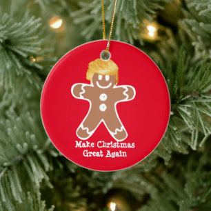Donald Trump Gingerbread man Keramik Ornament
