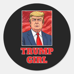 Donald Trump Girl Funny Great America Präsident Su Runder Aufkleber