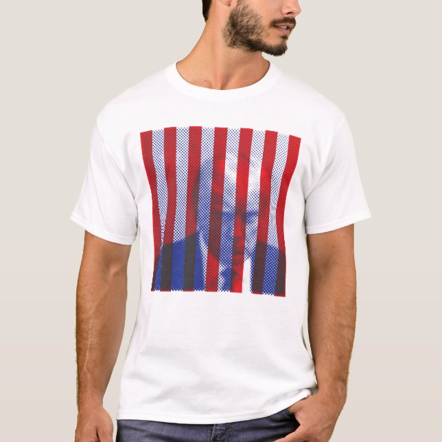 Donald Trump Graphic Mugshot Red Blue T - Shirt (Vorderseite)