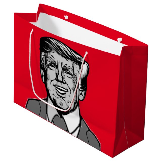 DONALD TRUMP GROßE GESCHENKTÜTE (Vorderseite Schrägansicht)