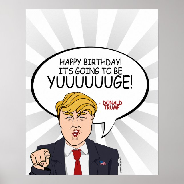 Donald Trump Gruß - Happy Birthday -.png Poster (Vorne)