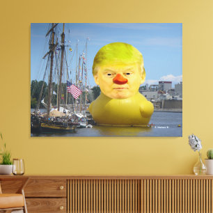 Donald Trump Gummi-Gelber Enten-Wrapped Canvas Leinwanddruck
