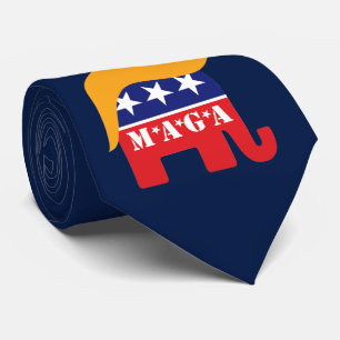 Donald Trump Haar GOP Elefant Logo MAGA Krawatte