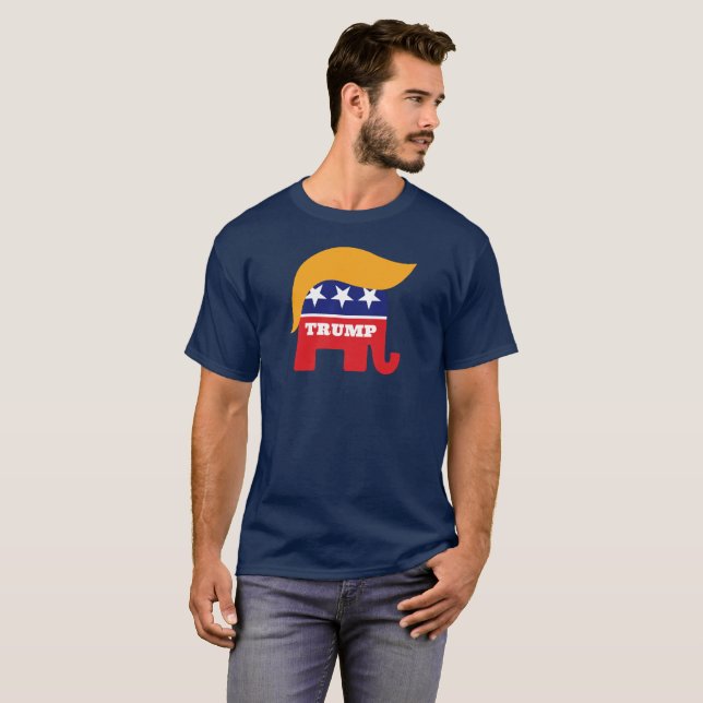 Donald Trump Hair GOP Elephant-Logo T-Shirt (Vorne ganz)