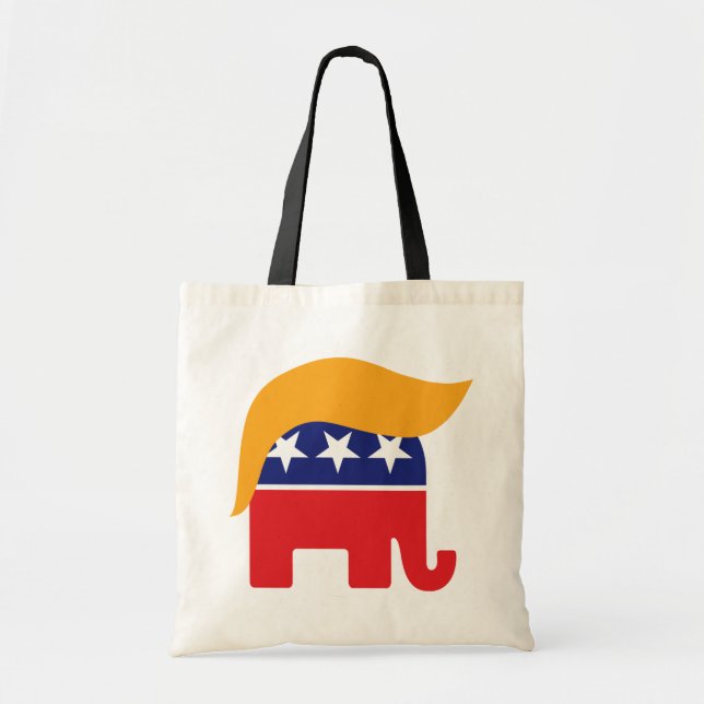 Donald Trump Hair GOP Elephant-Logo Tragetasche (Vorne)