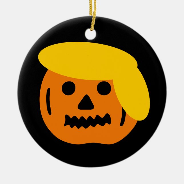 Donald Trump Halloween Kürbiskopfschnitzen Keramik Ornament (Vorne)