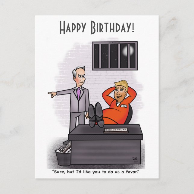 Donald Trump Happy Birthday Postcard Postkarte (Vorderseite)