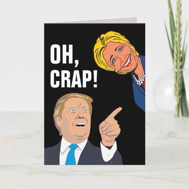 DONALD TRUMP & HILLARY CLINTON FUNNY BIRTHDAY Card Karte (Vorderseite)