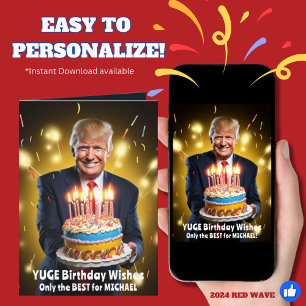 DONALD TRUMP HUMOREUSE CARTE D'ANNIVERSAIRE