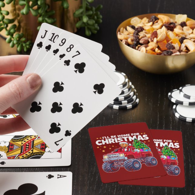 Donald Trump | Ich bin Zuhause für Weihnachten Rot Spielkarten (In Situ)