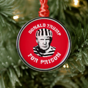 Donald Trump im Gefängnis Ornament Aus Metall