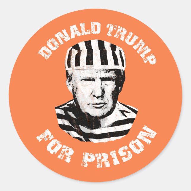 Donald Trump im Gefängnis Runder Aufkleber (Vorderseite)