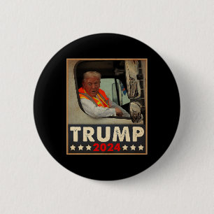Donald Trump in Garbage Truck Team Müll für Tru Button