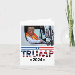 Donald Trump in Garbyge Truck Team Garage für Trum Karte