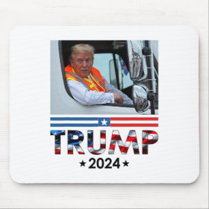 Donald Trump in Garbyge Truck Team Garage für Trum Mousepad