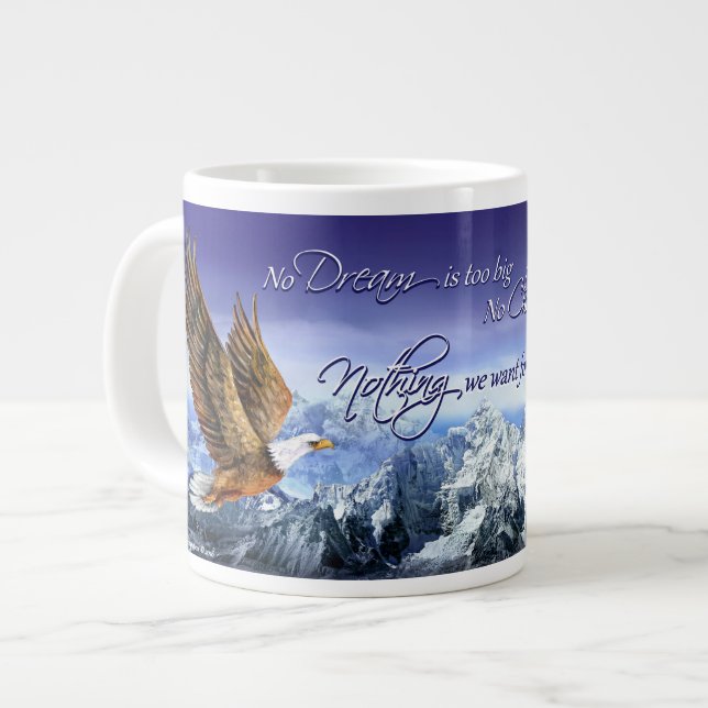 Donald Trump Inspiration Adler & Berge Jumbo-Tasse (Vorderseite Links)