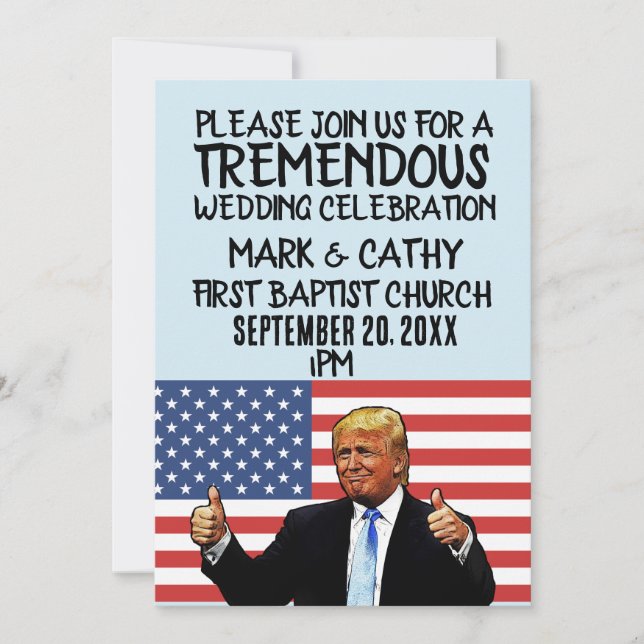 DONALD TRUMP INVITATIONS DE MARIAGE PERSONNALISÉES (Devant)