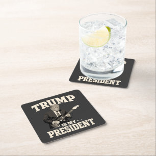 Donald Trump ist mein Präsident Rechteckiger Pappuntersetzer