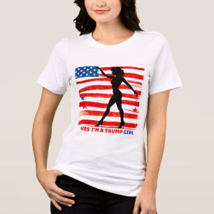 DONALD TRUMP - JA, ICH BIN EIN TRUMP-MÄDCHEN Tri-Blend SHIRT