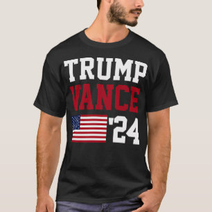 Donald Trump Jd Vance 2024 Amerikanische Flagge T-Shirt
