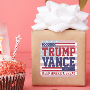 Donald Trump JD Vance 2024 Behielt Amerika groß Quadratischer Aufkleber