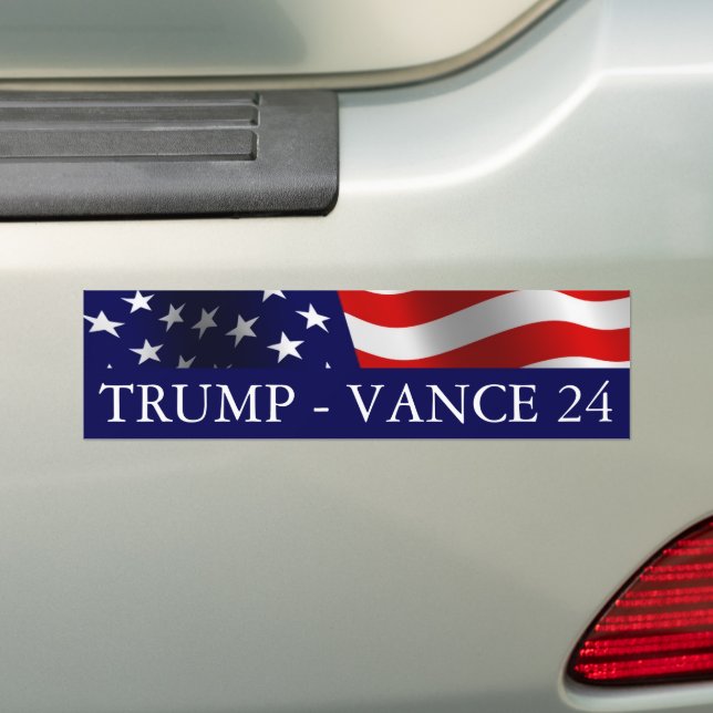 Donald Trump JD Vance 2024 USA Flag Autoaufkleber (Auf Auto)