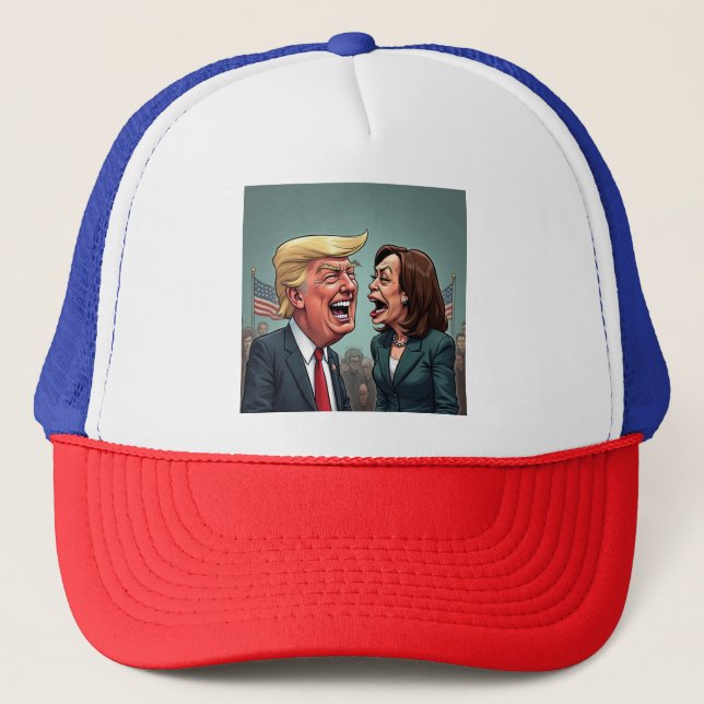 Donald Trump Kamala harris Truckerkappe (Vorderseite)