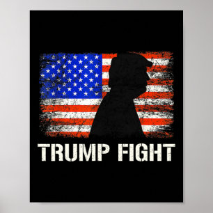 Donald Trump Kampf Kämpfende Kämpfer Anhänger Unte Poster