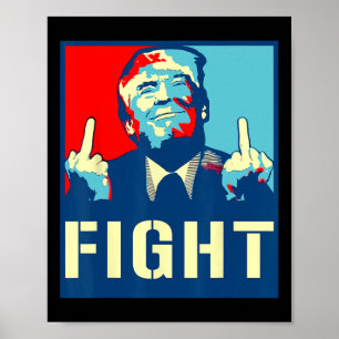 Donald Trump kämpft Republikanischer Unterstützer Poster
