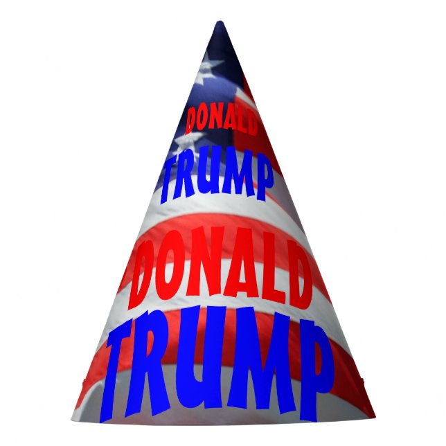 Donald Trump kandidiert für die Fahne des amerikan Partyhütchen (Vorderseite)