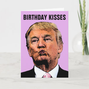 DONALD TRUMP KISS BIRTHDAY FUNNY GREETING CARD KARTE