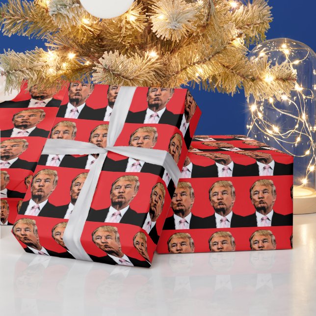 DONALD TRUMP KISS CHRISTMAS WRAPPING PAPER GESCHENKPAPIER (Feiertage)