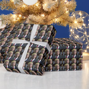 DONALD TRUMP KISS CHRISTMAS WRAPPING PAPIER GESCHENKPAPIER