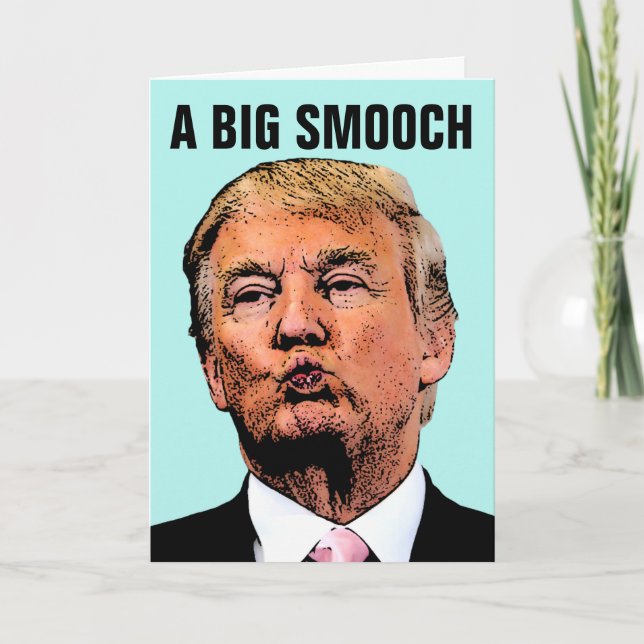 DONALD TRUMP KISS FUNNY HELLO CARD KARTE (Vorderseite)