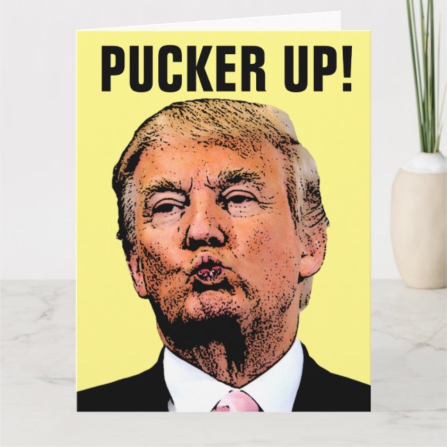 DONALD TRUMP KISS GEBURTSTAG ÜBERSICHTE KARTEN (Vorderseite)