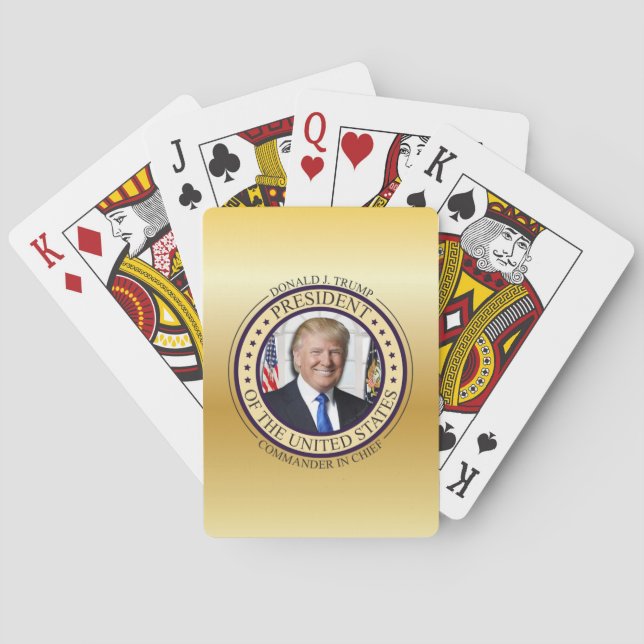 DONALD TRUMP-KOMMANN IM CHIEF GOLD PRÄSIDENTSCHAFT SPIELKARTEN (Rückseite)