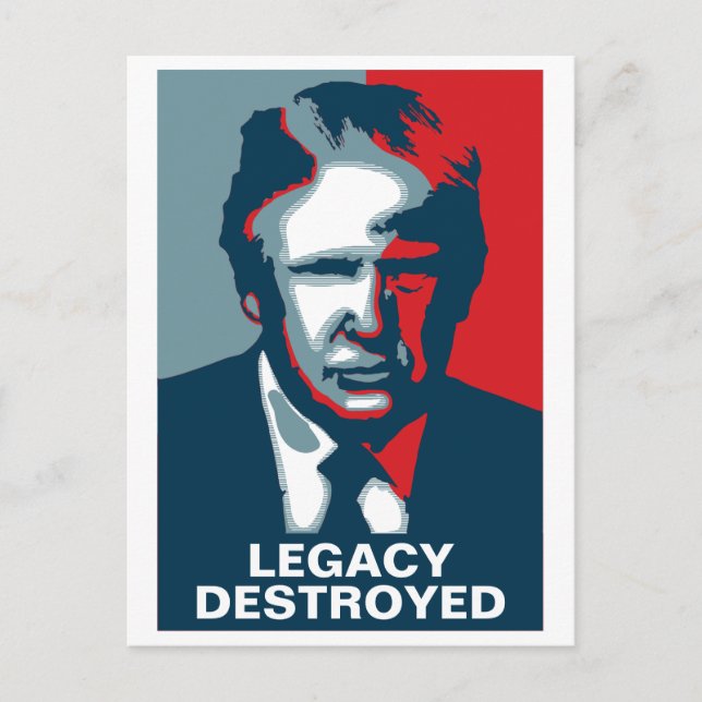 Donald Trump LEGACY ZERSTÖRT Postkarte (Vorderseite)