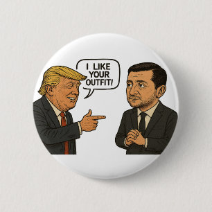 Donald Trump lobt Zelenskys offiziellen Anzug Button