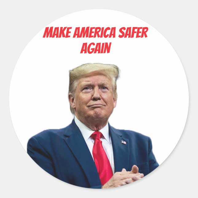 Donald Trump macht Amerika wieder sicherer 2024 Runder Aufkleber (Vorderseite)
