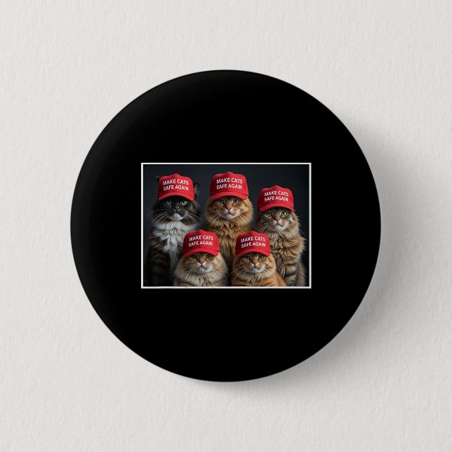 Donald Trump macht Cats wieder sicher Red Hat 2024 Button (Vorderseite)