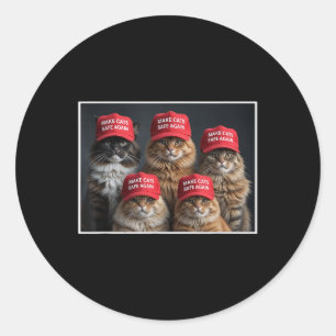 Donald Trump macht Cats wieder sicher Red Hat 2024 Runder Aufkleber