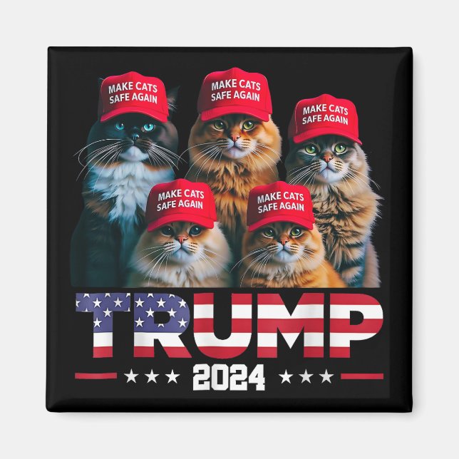 Donald Trump macht Cats wieder sicherer Red Hat 20 Magnet (Vorne)