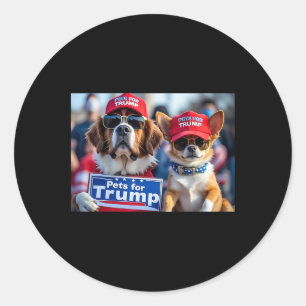 Donald Trump Macht Hunde Wieder Sicher Rote Mütze Runder Aufkleber