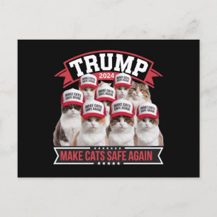 Donald Trump macht Katzen sicher 2024 Debatte  Postkarte