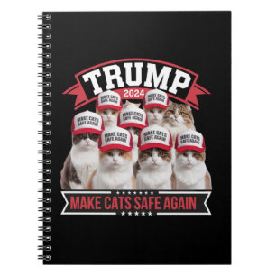 Donald Trump macht Katzen sicher wieder 2024 Debat Notizblock