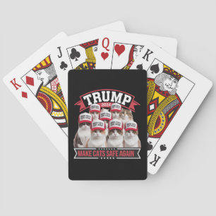 Donald Trump macht Katzen sicher wieder 2024 Debat Spielkarten
