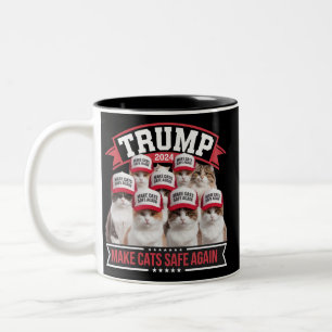 Donald Trump macht Katzen wieder sicher 2024 Debat Zweifarbige Tasse