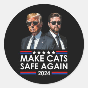 Donald Trump macht Katzen wieder sicher 2024 Detek Runder Aufkleber