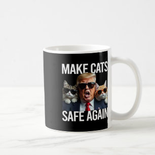 Donald Trump Macht Katzen Wieder Sicher Rote Mütze Kaffeetasse